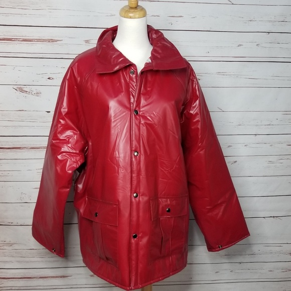 Duck Bay Other - Vintage Duck Bay Mens Flannel Lined PVC Hooded